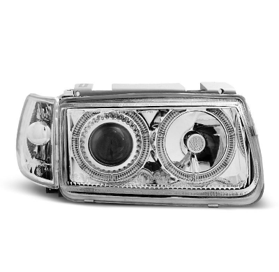 Faros Delanteros Angel Eyes Vw Polo 6n 10.94-09.99 Hatchback Cromados
