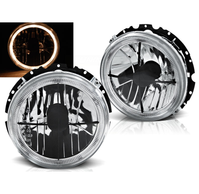 Faros Delanteros Vw Golf 1 05.74-07.83 Cromados Negro Cross Externo