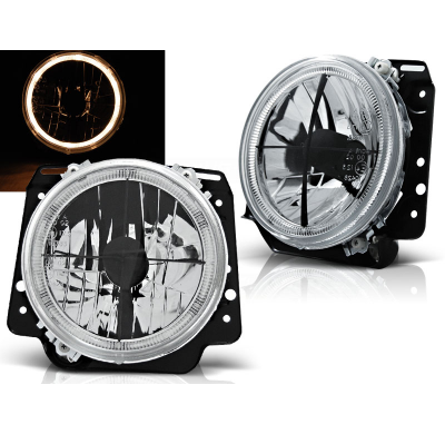 Faros Delanteros Vw Golf Ii 2 08.83-08.91 Cromados Cross Externo