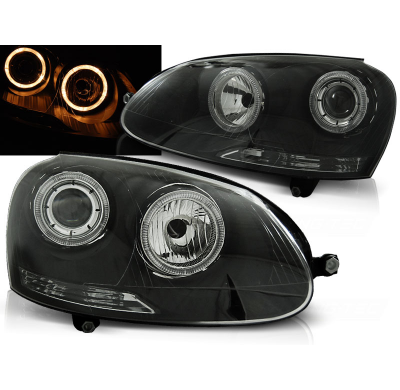 Faros Delanteros Angel Eyes Vw Golf 5 10.03-09 Fondo Negro