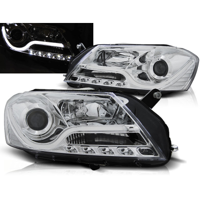 Faros Delanteros Luz Diurna Vw Passat B7 10.10-10.14 Cromado Tube Light