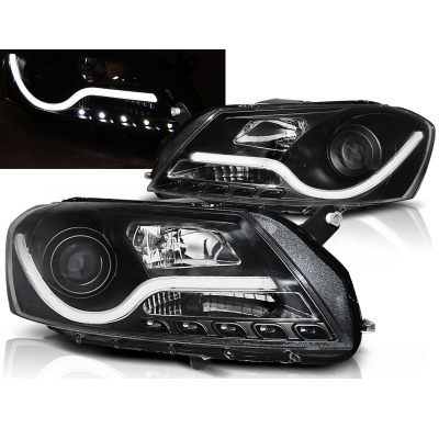 Faros Delanteros Luz Diurna Vw Passat B7 10.10-10.14 Negro Tube Light