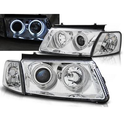 Faros Delanteros Angel Eyes Vw Passat B5 3b 11.96-08.00 Angel Eyes Ccfl Cromado