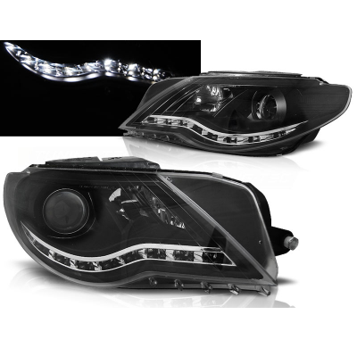 Faros Delanteros Luz Diurna Vw Passat Cc Fondo Negro