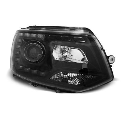 Faros Delanteros Luz Diurna Vw T5 2010-2015 Negro Tru Drl Ece-R87