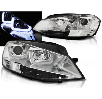 Faros Delanteros Luz Diurna Vw Golf 7 11.12- U-Type Cromado