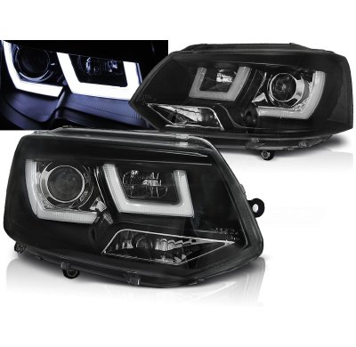 Faros Delanteros Luz Diurna Vw T5 2010-2015 U-Type Negro