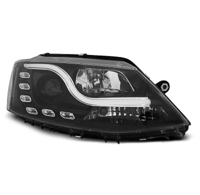 Faros Delanteros Luz Diurna Vw Jetta Vi 1.11- Tube Light Tru Drl Ece-R87 Negro