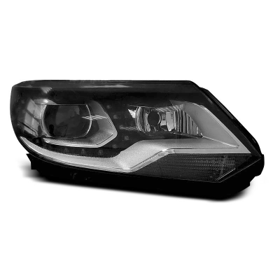 Faros Delanteros Luz Diurna Vw Tiguan 2011 - 12.2015 Drl Negro