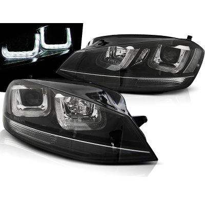 Faros Delanteros Luz Diurna Vw Golf 7 11.12- U-Type Negro With Negro Line