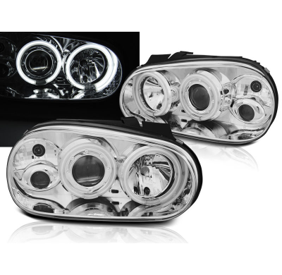 Faros Delanteros Angel Eyes Vw Golf 4 09.97-09.03 Angel Eyes Ccfl Cromado