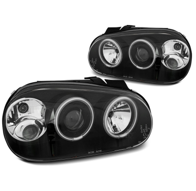 Faros Delanteros Angel Eyes Vw Golf 4 09.97-09.03 Angel Eyes Ccfl Negro