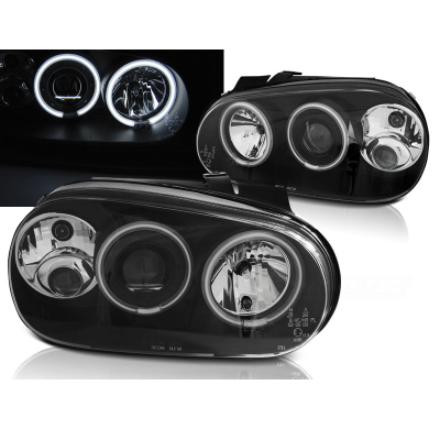 Faros Delanteros Angel Eyes Vw Golf 4 09.97-09.03 Angel Eyes Ccfl Negro