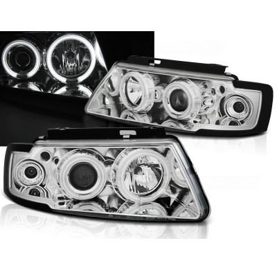 Faros Delanteros Angel Eyes Vw Passat B5 3b 11.96-08.00 Angel Eyes Ccfl Cromado