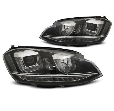 Faros Luz Diurna Vw Golf 7 11.12-  U-Type Negro Drl