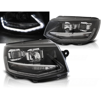 Faros Delanteros Vw T6 15- Negro Led Tru Drl
