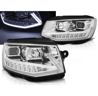 Faros Delanteros Vw T6 15- Cromado Tube Light Led Drl