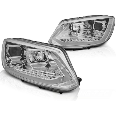 Faros Delanteros Vw Touran Ii 08.10-15 Chrome Tube Light Tru Drl Intermitentes Dinamicos