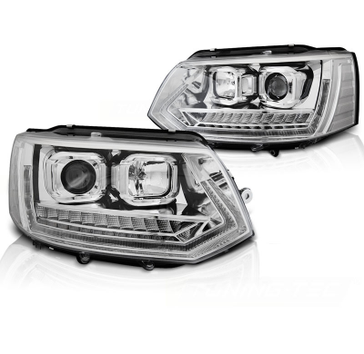 Faros delanteros VW T5 2010-2015 LED TUBE LIGHT CHROME T6 LOOK