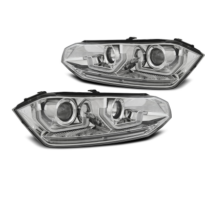 FAROS DELANTEROS VW POLO VI 2G 2017- LED CROMO con intermitente dinamico