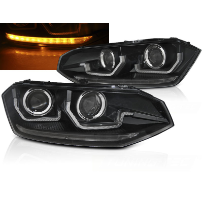 FAROS DELANTEROS VW POLO VI 2G 2017- LED NEGRO con intermitente dinamico