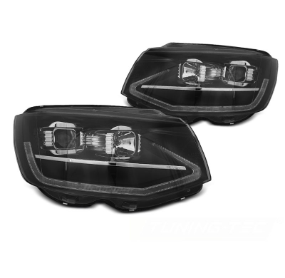 Faros Delanteros Luz Diurna Tube Light Negro Drl Intermitente Dinamico Para Vw T6 15-19