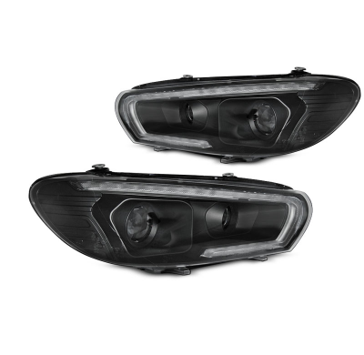 FAROS DELANTEROS FAROS DELANTEROS LED NEGRO para VW SCIROCCO 14-17 con intermitente dinamico