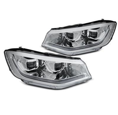 FAROS LUZ DIURNA TUBO CROMADA DRL Intermitente Dinamico se adapta a VW CADDY 20-