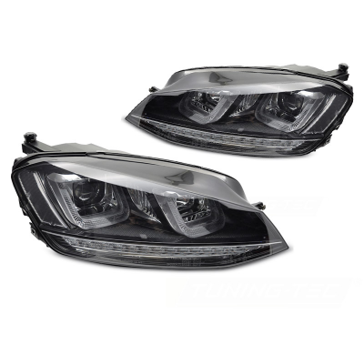 FAROS DELANTEROS INTERMITENTE DINAMICO NEGROS CON LINEA NEGRA aptos para VW GOLF 7 13-17