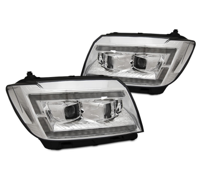 FAROS LED TUBO DE LUZ CROMADO DRL Intermitente Dinamico valido para VW CRAFTER II 2017-