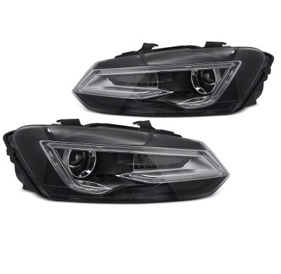 FAROS DELANTEROS LED NEGROS para VW POLO V 9-17