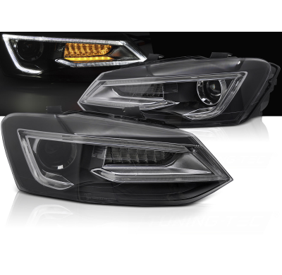 FAROS DELANTEROS LED NEGROS para VW POLO V 9-17