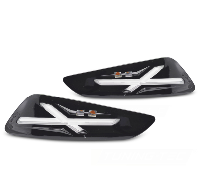 INTERMITENTE DELANTERO LED NEGRO BRILLANTE PARA VESPA SPRINT / PRIMAVERA 150cc