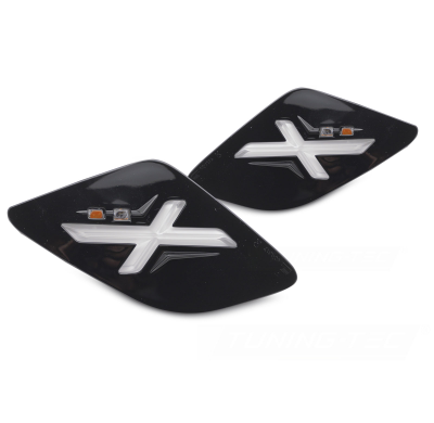 INTERMITENTE TRASERO LED NEGRO BRILLANTE PARA VESPA GTS / GTV 300cc