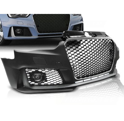 Paragolpes Delantero Audi A3 12-16 Rs3 Style Cromado Negro