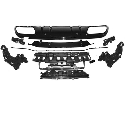 Difusor Negro Brillo Sport Para Mercedes W205 18-  Moldura Negra