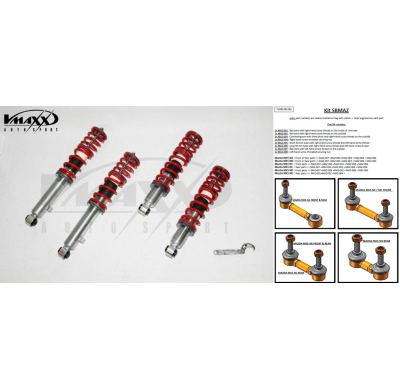 Kit Suspension Regulable Altura V-Maxx Mazda Mx5/Miata 1.6/1.8/1.9/16v   * = Para Bajar Mas De 40 Mm Utilizar Pernos De Conexión