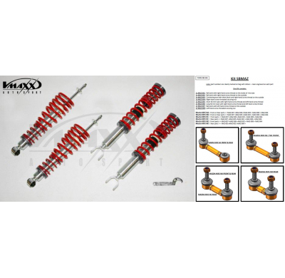 Kit Suspension Regulable Altura V-Maxx Mazda Mx5  1.8 / 2.0 / Roadster / Coupé   * = Para Bajar Mas De 40 Mm Utilizar Pernos De