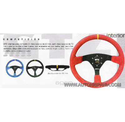 Agen Desplazamiento 70mm Color Piel Negro Diametro 350 - Gtz Volantes Para Competicion Desplazados De 90 Mm, Semi-Desplazados De