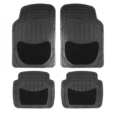 Alfombra Goma/Moq. Negro 4pzs  Cs6