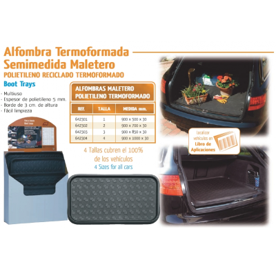 Alfombra Maletero Semimedida Termoformada Peugeot 5008 5 -Puertas  Año 09-