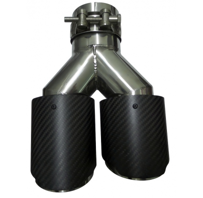 Cola Escape Carbono Universal Doble Derecha Mod. C004