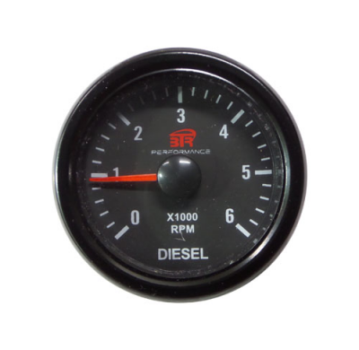 R. Electrónico Tacómetro 6000rpm Diesel Btr 52mm Black