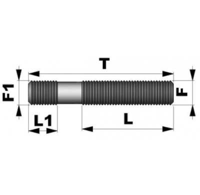 Esparrago Doble Rosca M12x1,50 L80mm