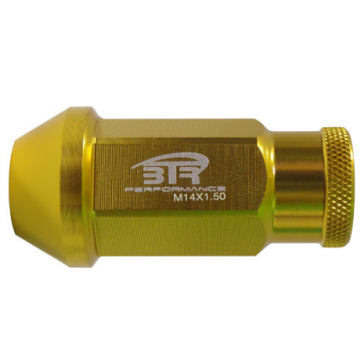 20 Tuercas Cónicas Abiertas M14x1,50 L40, Color Dorado