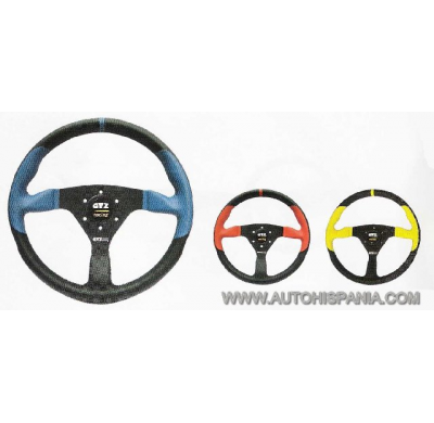 Brekke Color Negro-Rojo Diametro 350 - Gtz Volantes Deportivos Sport Y Tuning, Con Gran Variedad De Modelos Donde Sus Acabados E