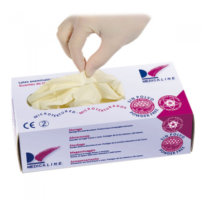 Caja 100 Guantes De Latex Natural Talla M  Proteccion Manos