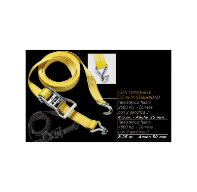 Correa Ganchos "J"  Hasta 2.500 Kgrs.4,5m - Ancho 35mm
