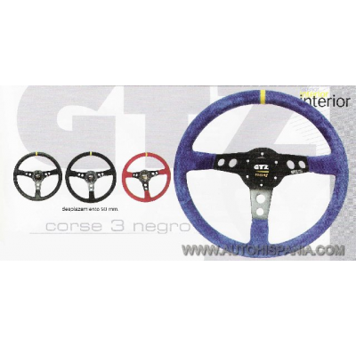 Corse 3 Brazos Desplazamiento 90mm Color Piel Negro Diametro 350 - Gtz Volantes Para Competicion Desplazados De 90 Mm, Semi-Desp