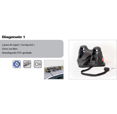 Diagonale1 Porta Esquies Magnetico 2 Pares Ski Con Llave